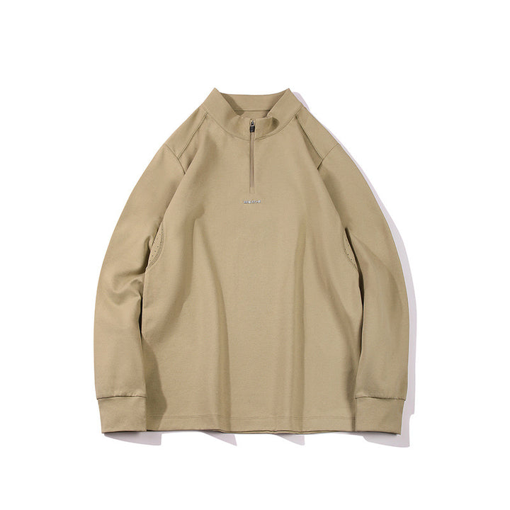 Herren Oversize-Halbzip-Sweatshirt mit Stehkragen, Raglanärmeln und seitlichen Eingrifftaschen Drune