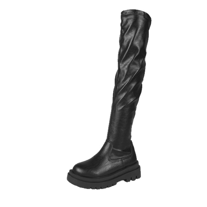 Damen Overknee‑Stiefel mit elastischem Schaft und dicker Profil‑Plateausohle Drune