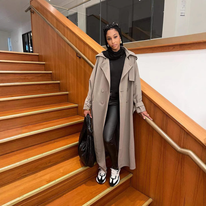 Damen Modischer Oversized Trenchcoat Drune