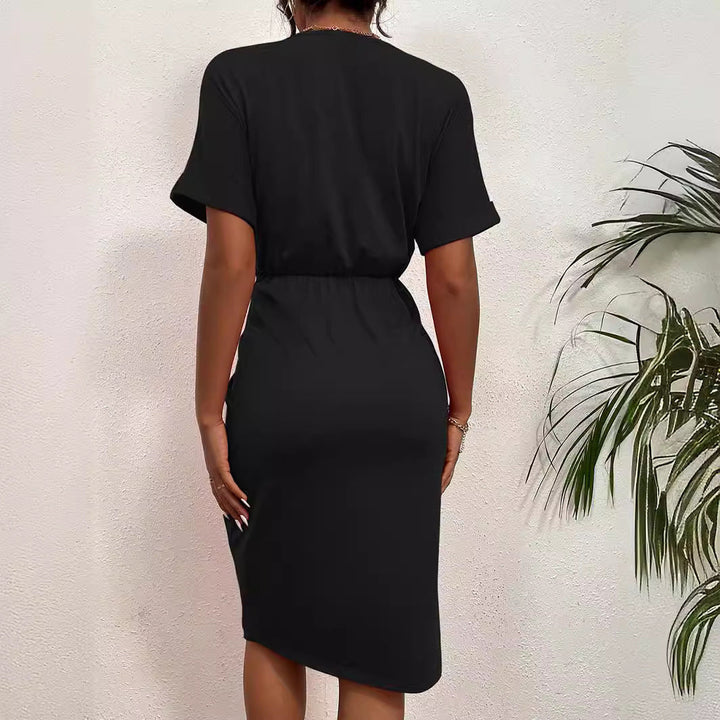 Damen Wickelkleid mit elegantem V-Ausschnitt und Vielzahl an Stylingmöglichkeiten Drune