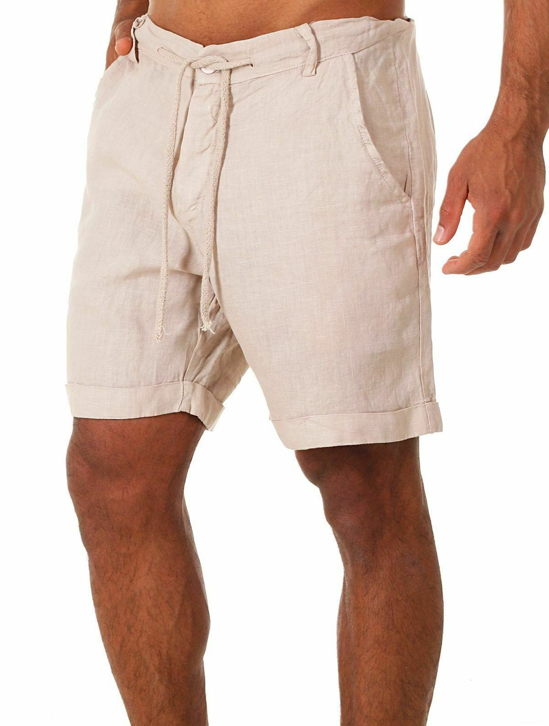 Herren lässige Leinenkurze Shorts mit verstellbarem Bund und praktischen Taschen Drune