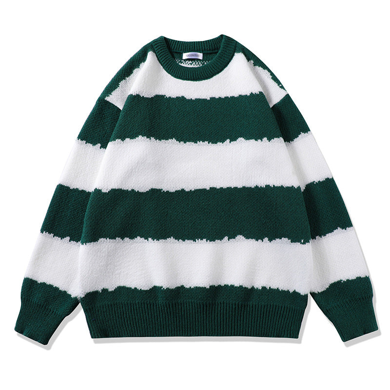 Damen Gemütlicher gestreifter Pullover Drune