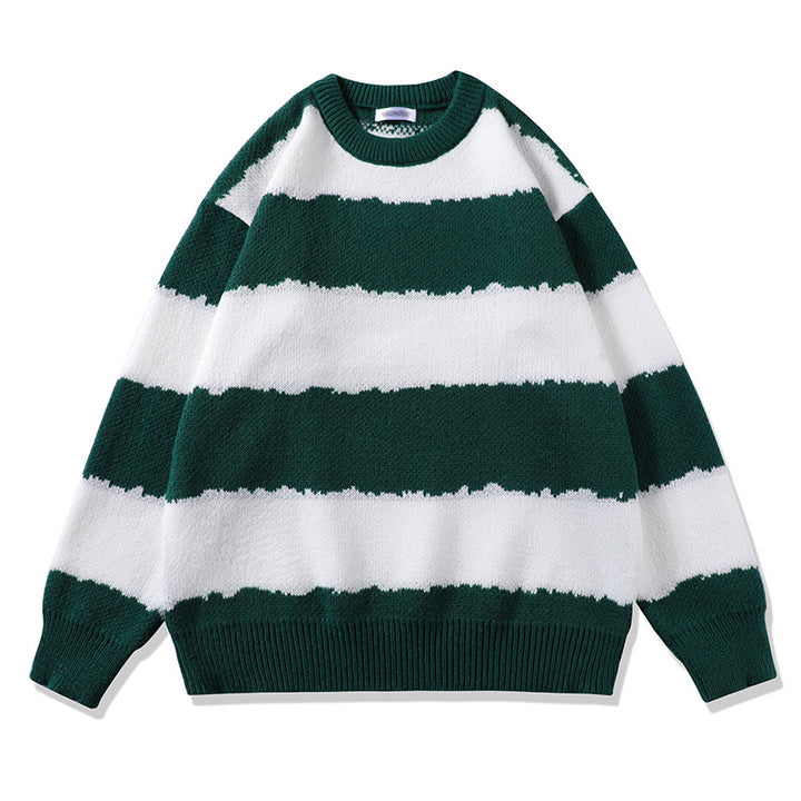 Damen Gemütlicher gestreifter Pullover Drune