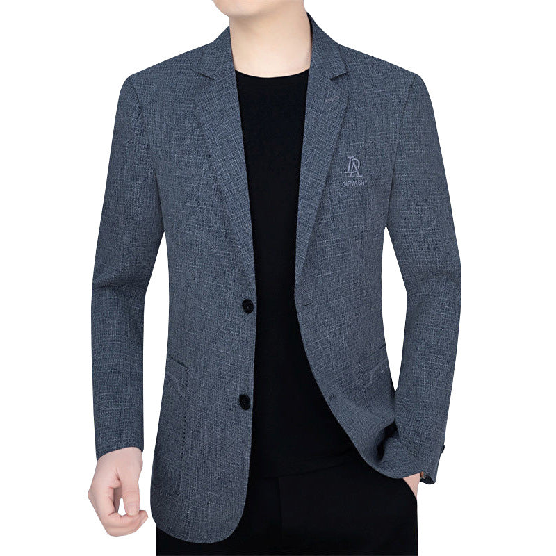 Herren Schmal geschnittenes Einreihiges City-Blazer mit strukturierter Wollmischung Drune