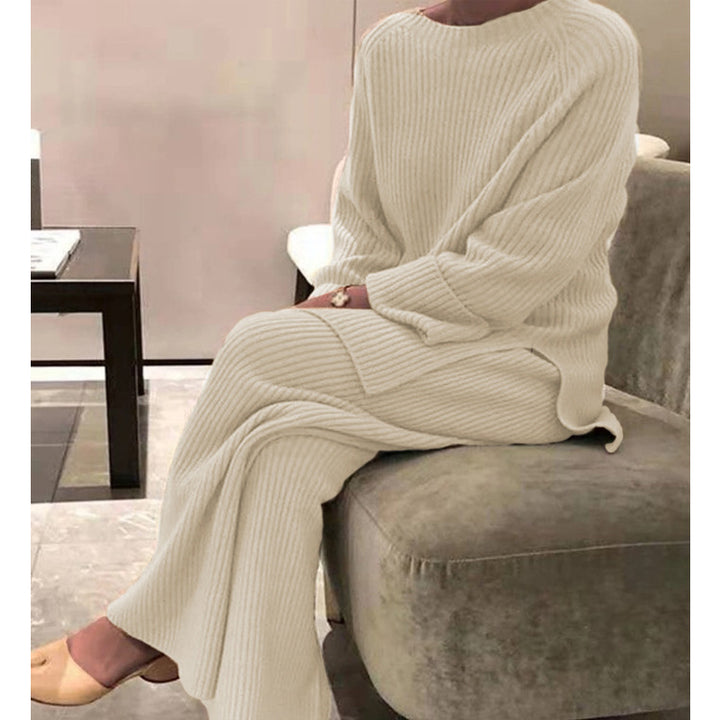 Damen elegantes Strickensemble mit weitem Schnitt Drune