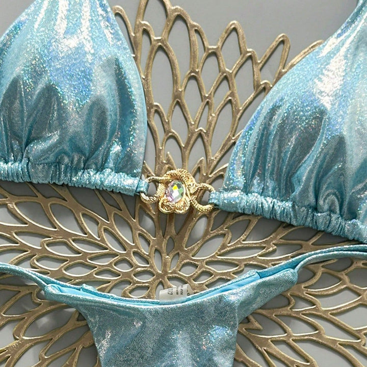 Damen Glänzender Bikini Drune