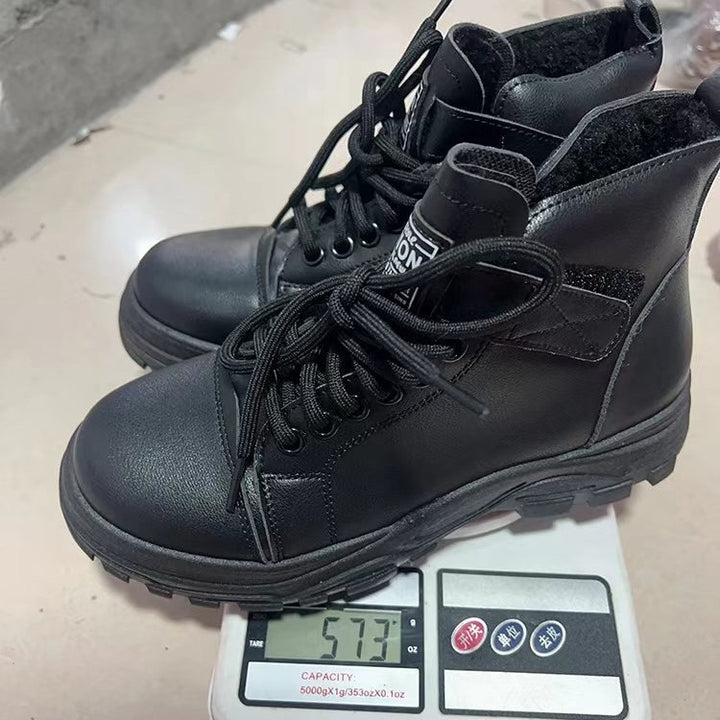 Damen nan modische Plateau-Hightop-Sneaker mit Klettriemen, gepolstertem Komfortfußbett und profiliertem Traktorabsatz Drune