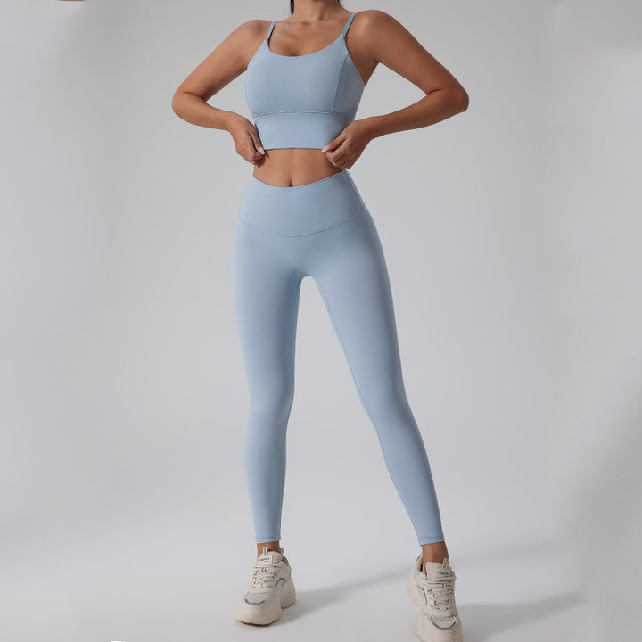 Damen Sportliches Set mit figurbetontem Top und Hochbund-Leggings Drune