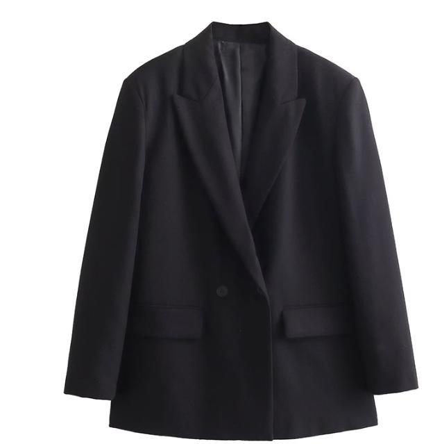 Damen Doppelreihiger Boxy-Blazer mit kastiger Silhouette und Reverskragen Drune