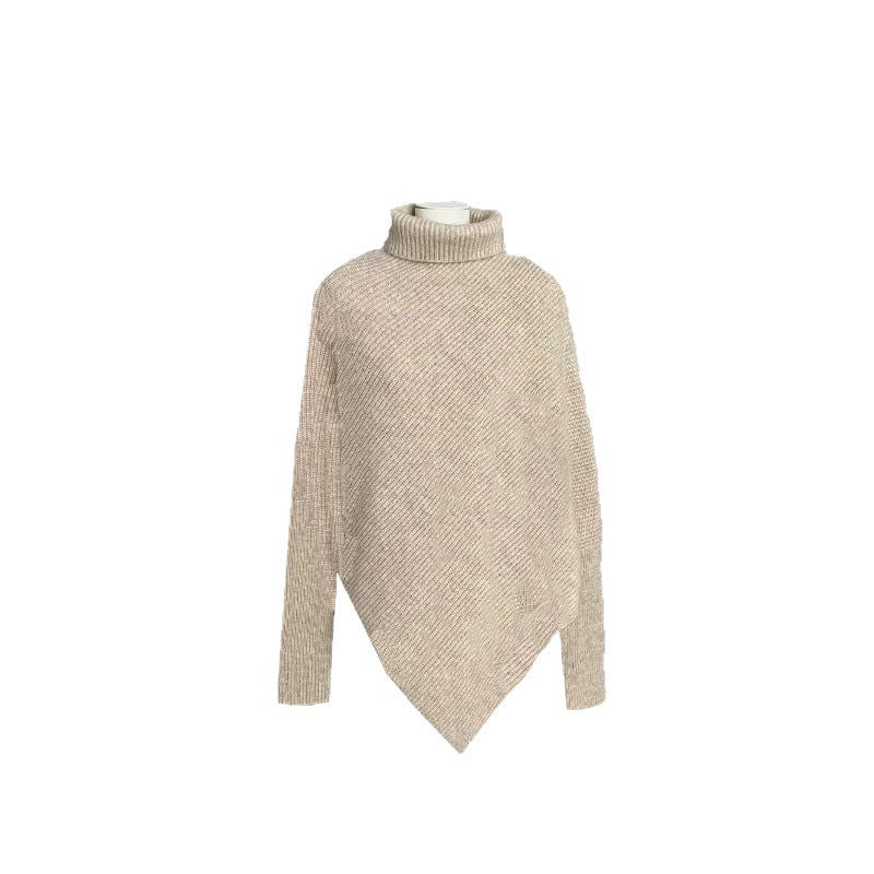 Damen Oversized Strickpullover mit asymmetrischem Schnitt und feiner Rippstruktur Drune