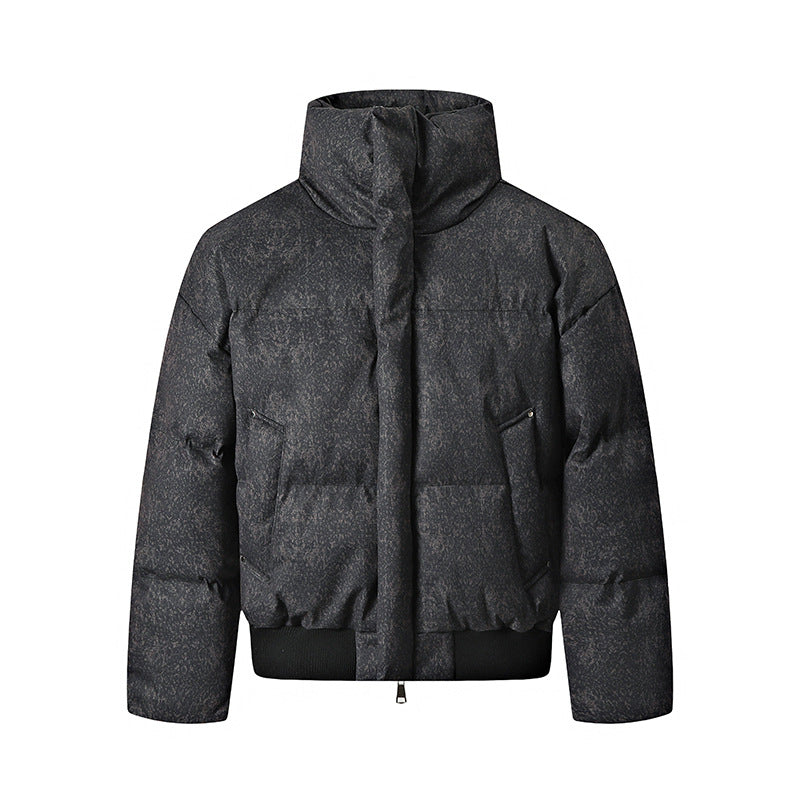 Herren Kurze wattierte Steppjacke mit hohem Stehkragen und matter Strukturoptik Drune