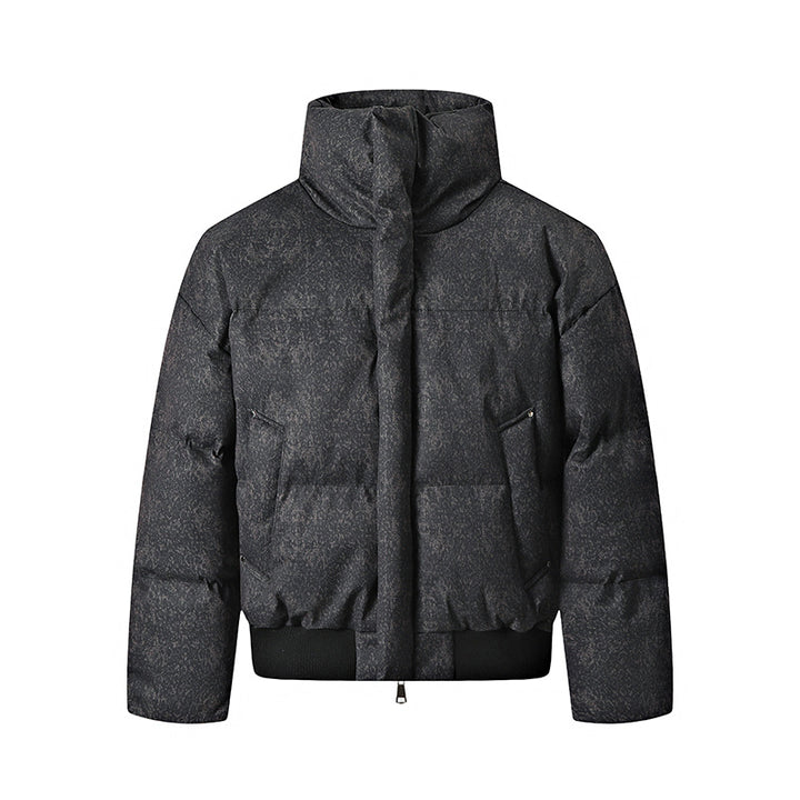 Herren Kurze wattierte Steppjacke mit hohem Stehkragen und matter Strukturoptik Drune