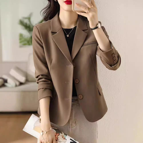 Damen Klassischer Blazer mit tailliertem Schnitt und eleganten Knopfdetails Drune