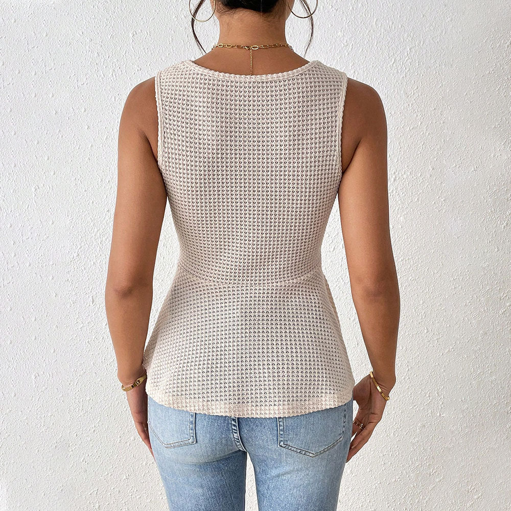 Damen Elegantes Trägertop mit fließendem Schnitt und dekorativem Knoten Drune