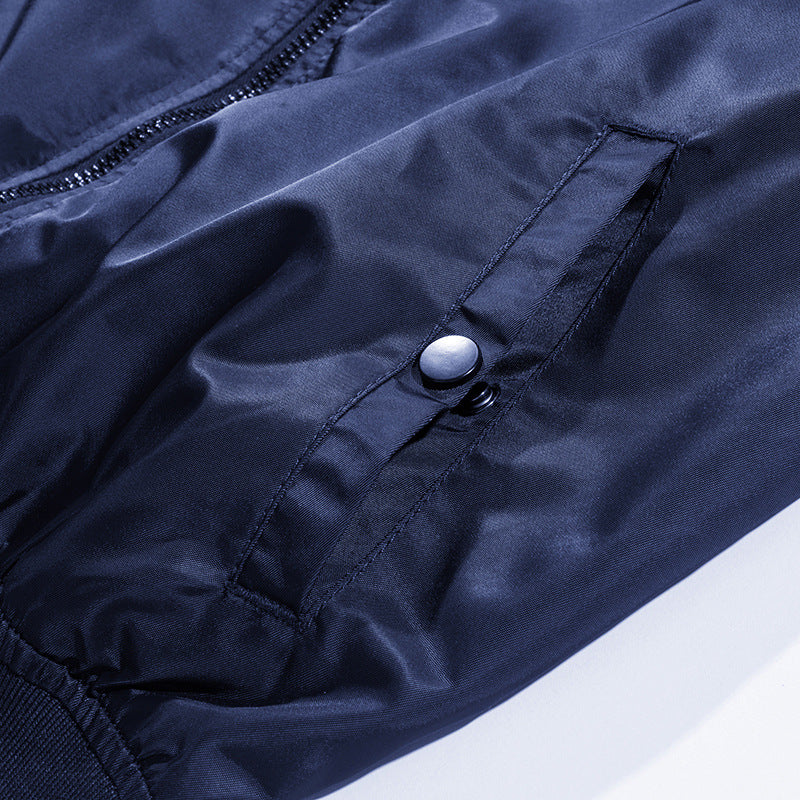 Herren leichte Nylon-Bomberjacke im Pilotenschnitt mit Ärmeltasche Drune