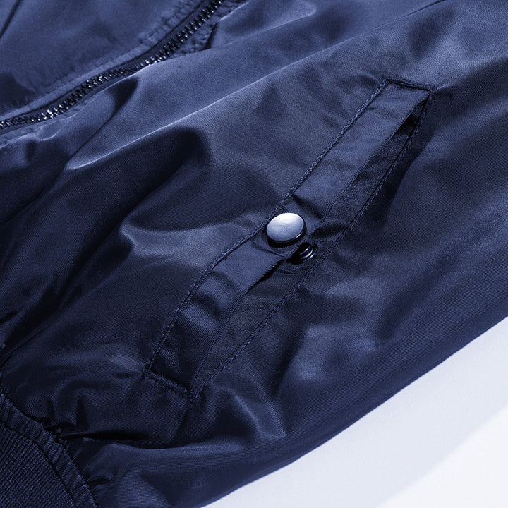 Herren leichte Nylon-Bomberjacke im Pilotenschnitt mit Ärmeltasche Drune