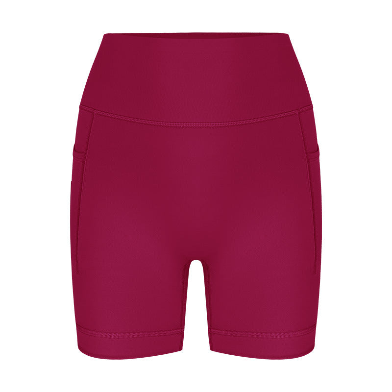 Damen sportliche hoch Taillierte Radlerhose mit praktischen Seitentaschen Drune