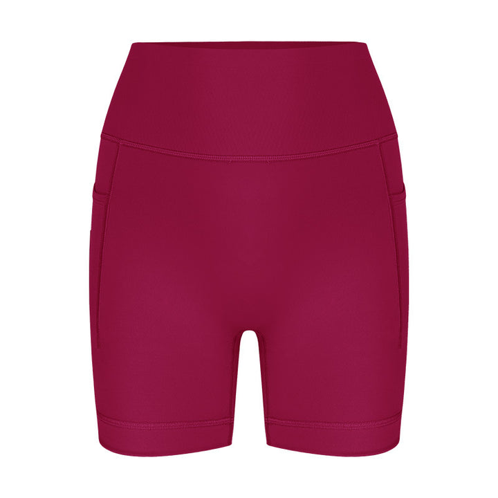 Damen sportliche hoch Taillierte Radlerhose mit praktischen Seitentaschen Drune