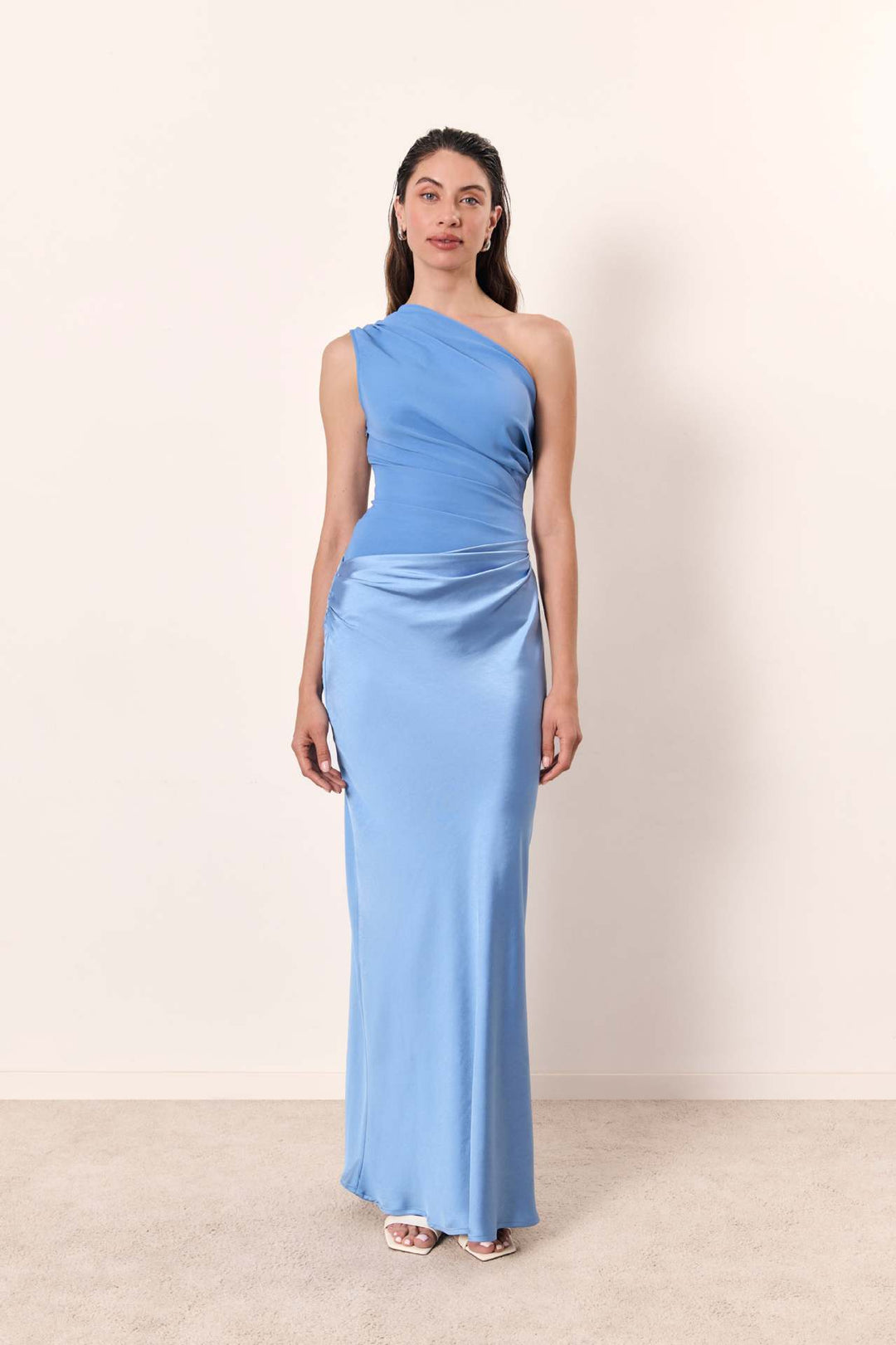 Damen elegantes Abendkleid mit asymmetrischem Schnitt und fließendem Design Drune