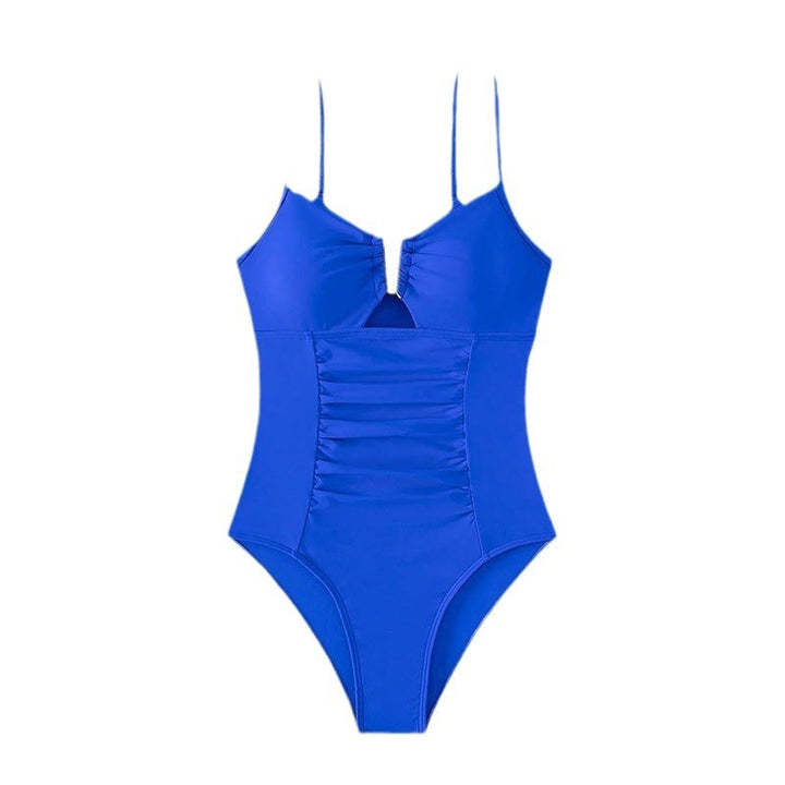 Damen Einteiler Badeanzug mit elegantem V-Ausschnitt und modischem Schmuckdetail Drune