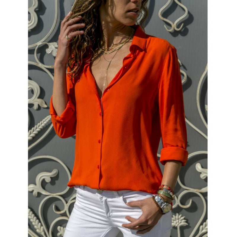 Damen Lockere Bluse mit modernem Schnitt und bedeutenden Knopfdetails Drune