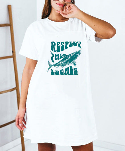 Damen Oversized T-Shirt mit inspirierendem Schriftzug und auffälligem Grafikdesign Drune