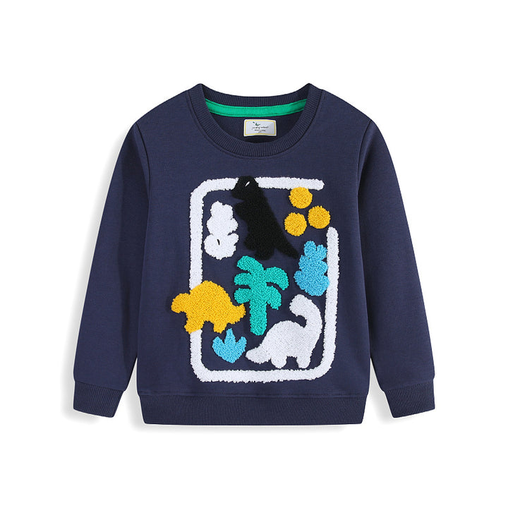 Jungen Sweatshirt mit buntem Dinosaurier-Applikationsdesign Drune