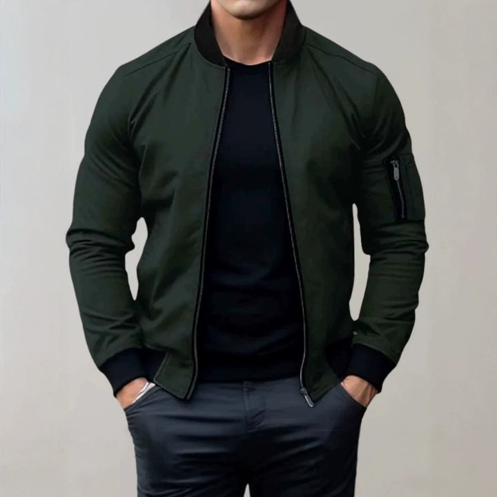Herren Modische Bomberjacke mit Reißverschluss