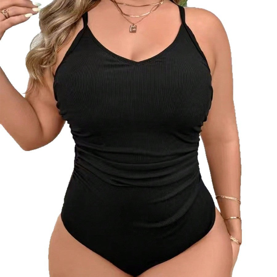 Damen Eleganter Badeanzug mit modischem Raffungseffekt Drune