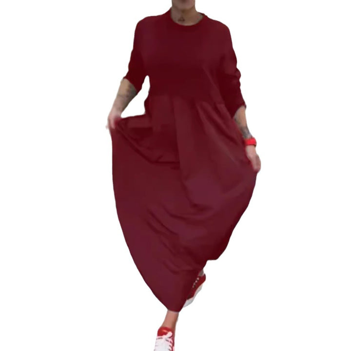 Damen nan Oversize-Maxikleid mit tiefer Passe und seitlichen Eingrifftaschen Drune