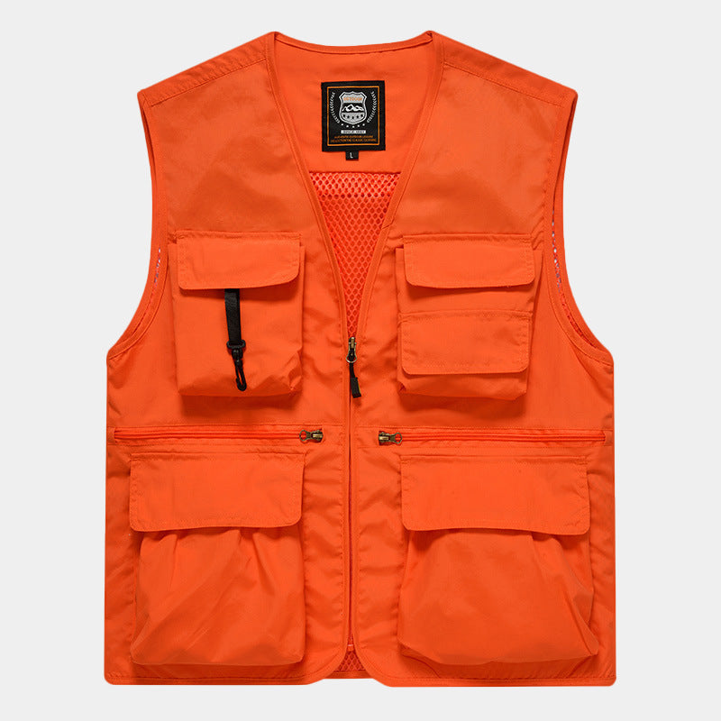 Herren Multifunktionsweste im Expeditionsstil mit Mesh-Innenfutter und Schnellzugriffstaschen Drune