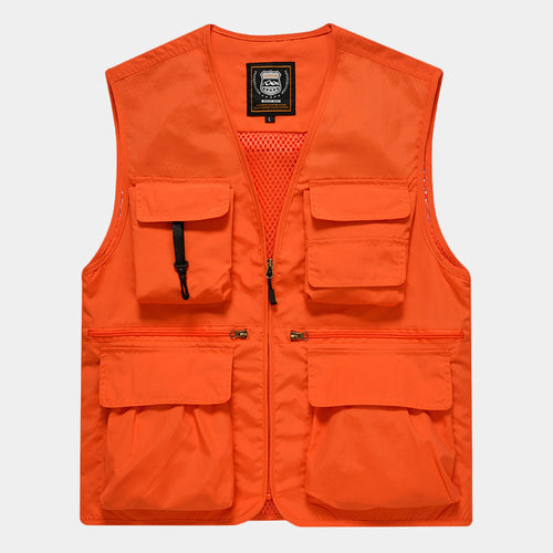 Herren Multifunktionsweste im Expeditionsstil mit Mesh-Innenfutter und Schnellzugriffstaschen Drune