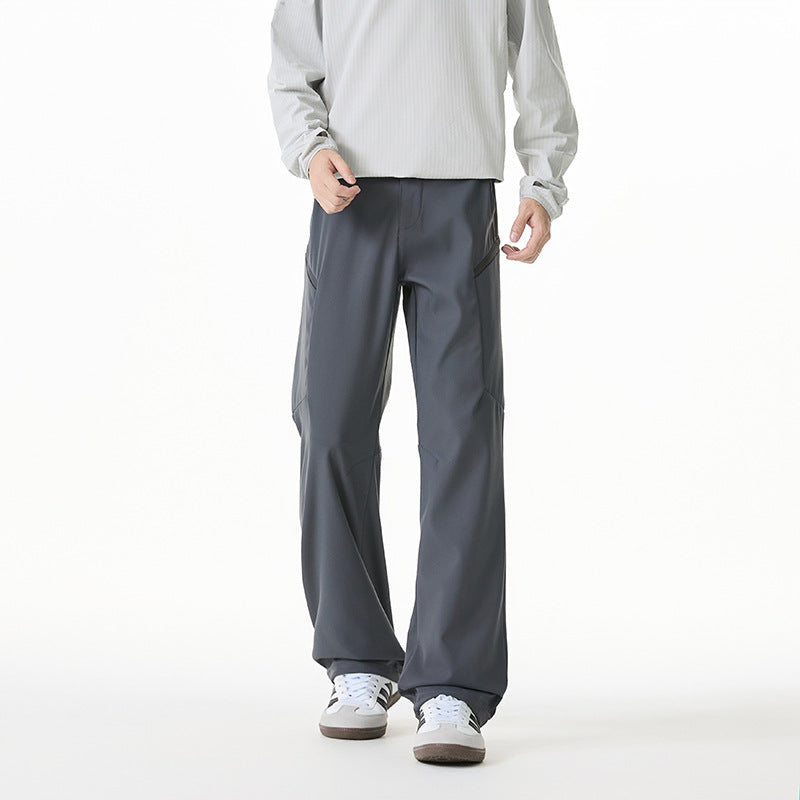 Herren Relaxed-Fit Utility‑Trekkinghose mit elastischem Bund, segmentierten Kniepaneelen und Kordel-Saum Drune