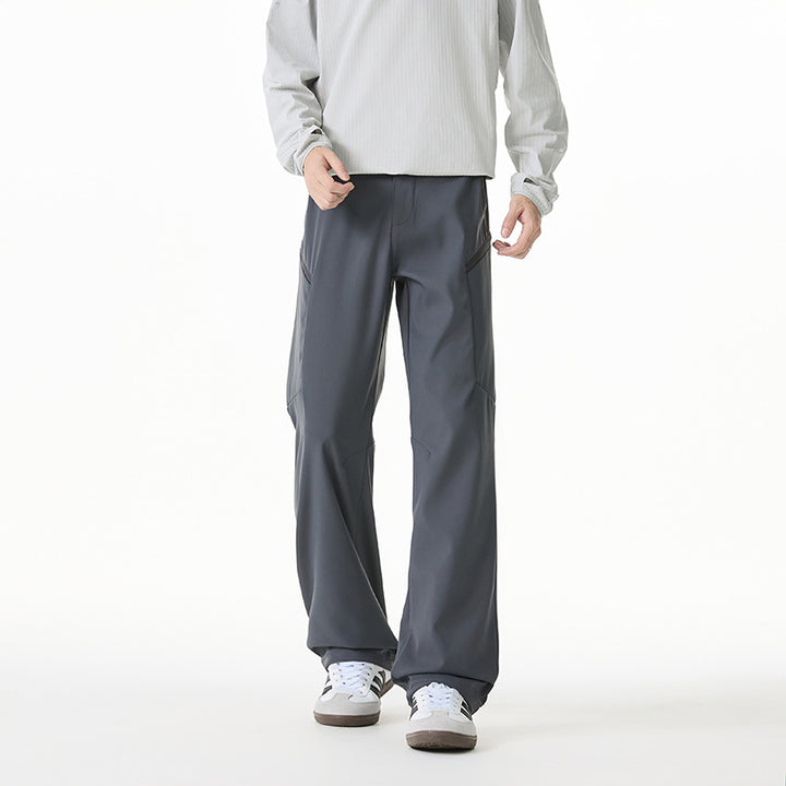 Herren Relaxed-Fit Utility‑Trekkinghose mit elastischem Bund, segmentierten Kniepaneelen und Kordel-Saum Drune