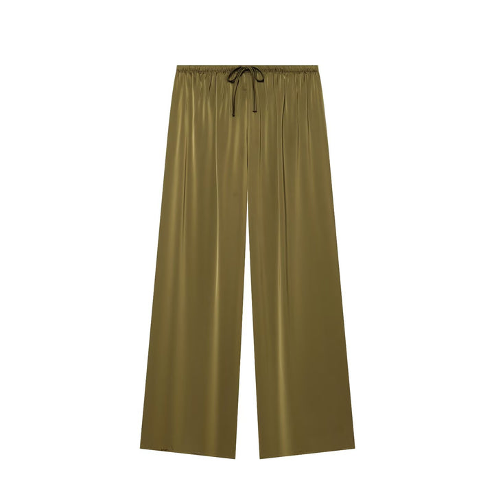 Damen Weite Satin-Palazzohose mit elastischem Tunnelzugbund Drune