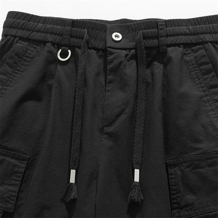 Herren Weite Tech-Cargo-Hose mit elastischem Tunnelzugbund und multifunktionalen Klapptaschen Drune