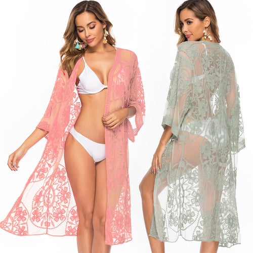 Damen Transparente Häkel-Strandtunika Drune