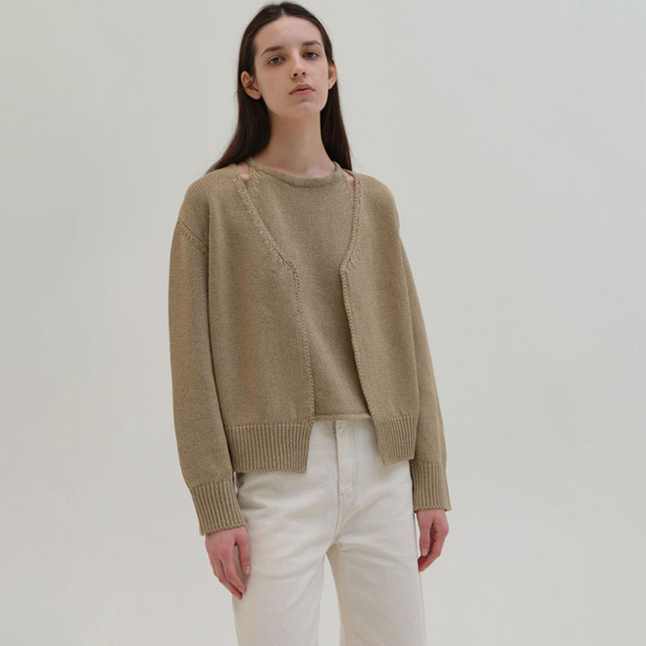 Damen bequemer und eleganter Strickcardigan Drune