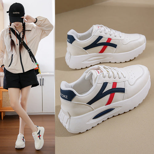 Damen Sportliche Plattform-Sneaker mit atmungsaktivem Obermaterial und komfortabler Dämpfung Drune