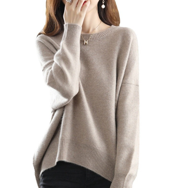 Damen gemütlicher Kaschmirpullover mit modernem Schnitt Drune