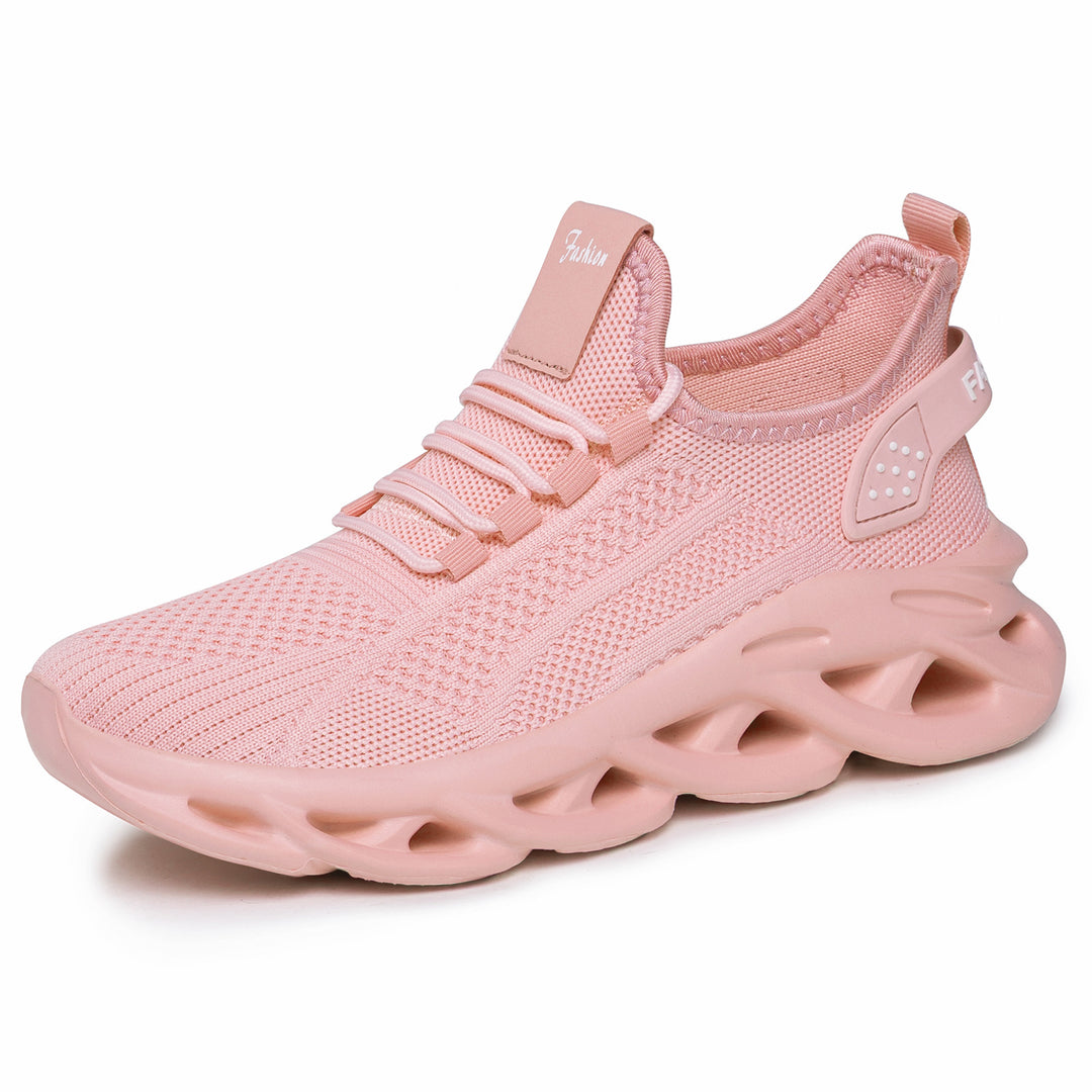Damen nan atmungsaktive Strick-Fit Laufsneaker mit skulpturaler Luftkanal-Plateausohle Drune