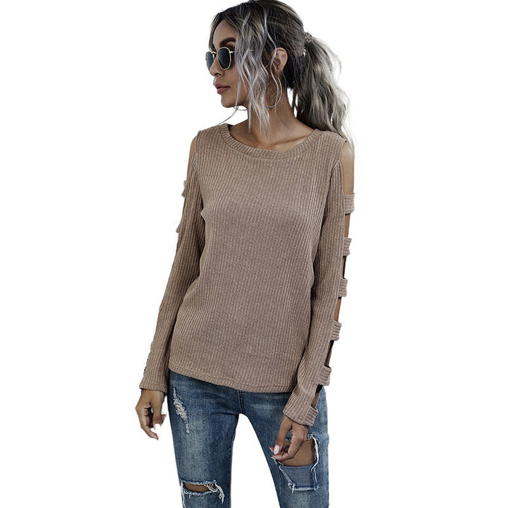 Damen Bequemer Pullover mit Cut-Out-Details Drune
