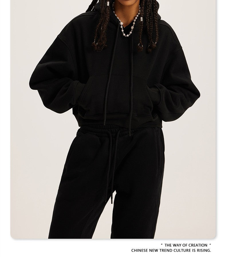 Damen cropped Hoodie und Jogginghose Set Drune