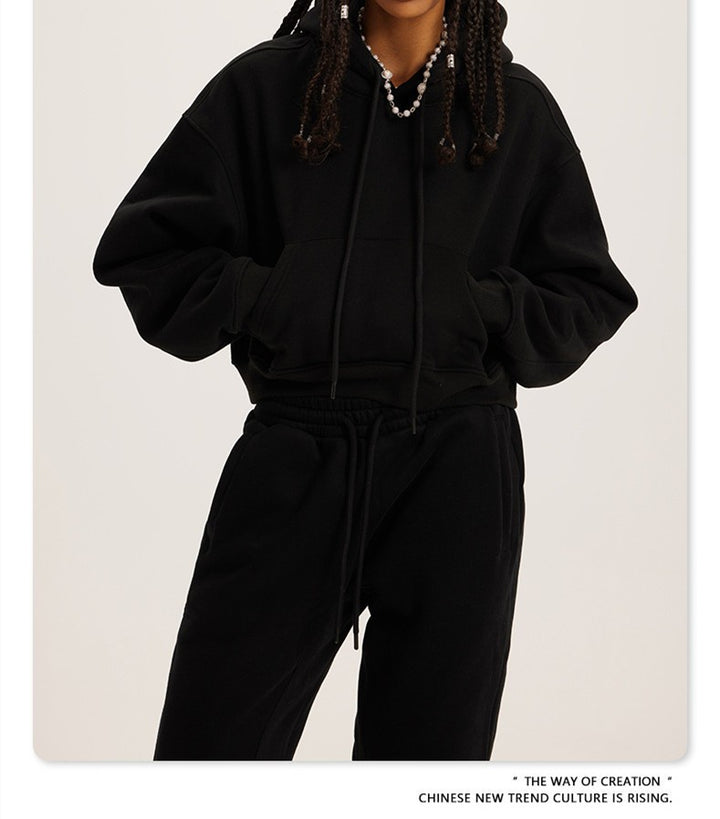 Damen cropped Hoodie und Jogginghose Set Drune