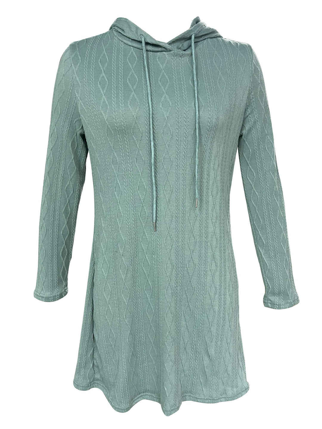 Damen Kapuzenkleid mit strukturiertem Strickmuster und lässigem Schnitt Drune