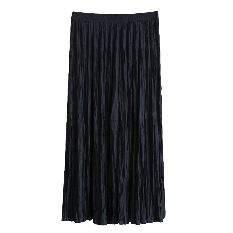 Damen Eleganter Faltenrock mit hohem Bund und fließendem Stoff Drune