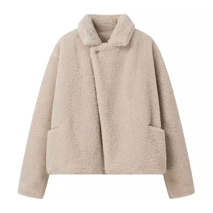 Damen modische Fleecejacke mit weitem Schnitt und praktischem Reißverschluss Drune
