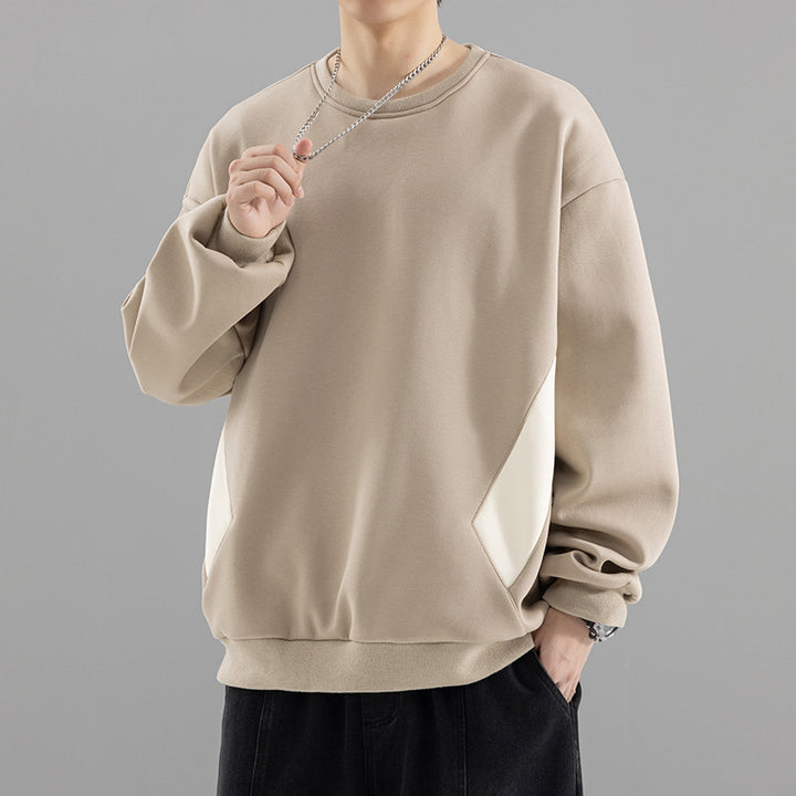 Herren Oversized Sweatshirt mit kontrastierenden Seitentaschen und weichem Fleecefutter Drune