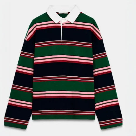 Damen Feinstrick-Poloshirt-Cardigan mit kurzem Arm und durchgehendem Reißverschluss Drune