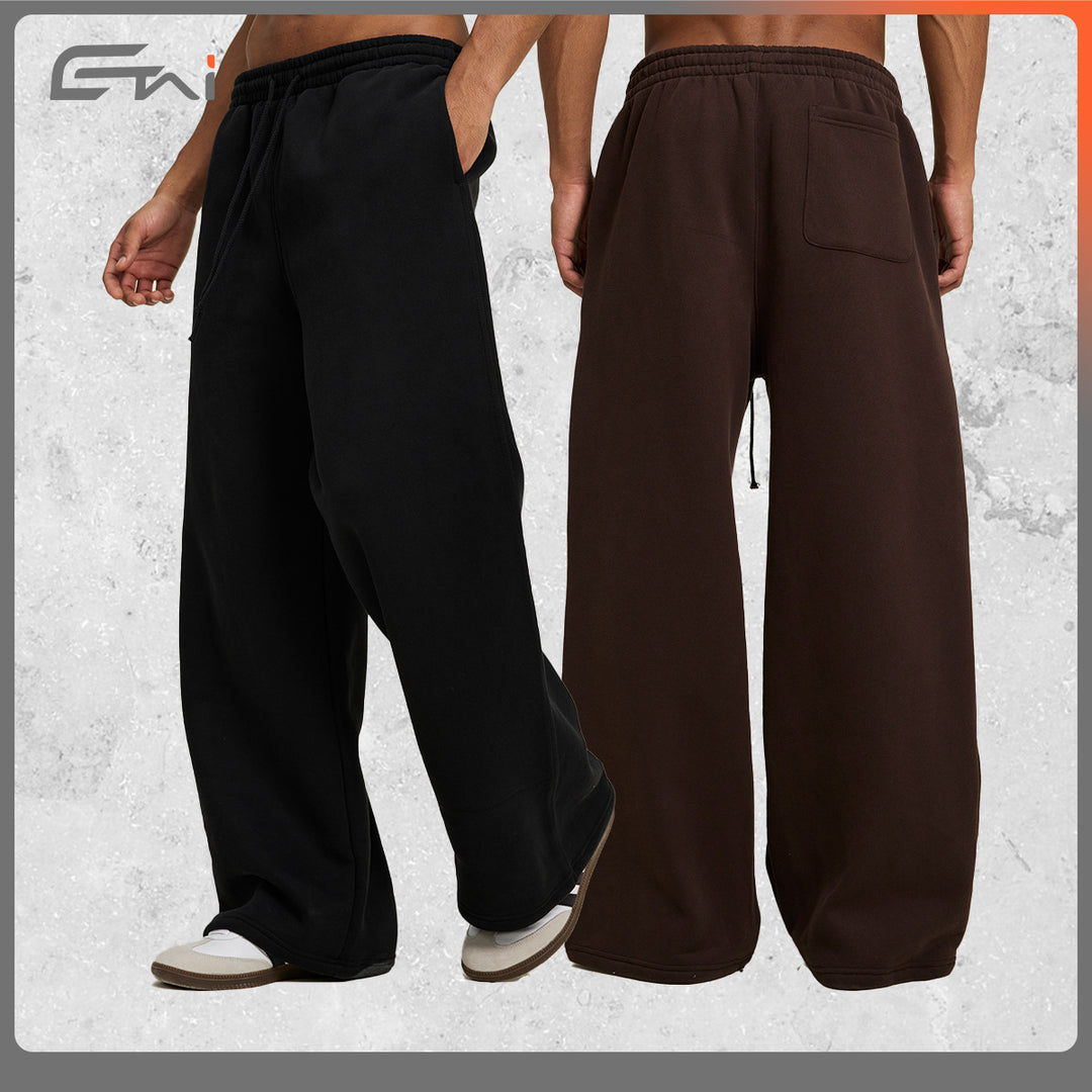 Damen weite hochtaillierte Sweathose mit Kordelzug und geradem Bein Drune